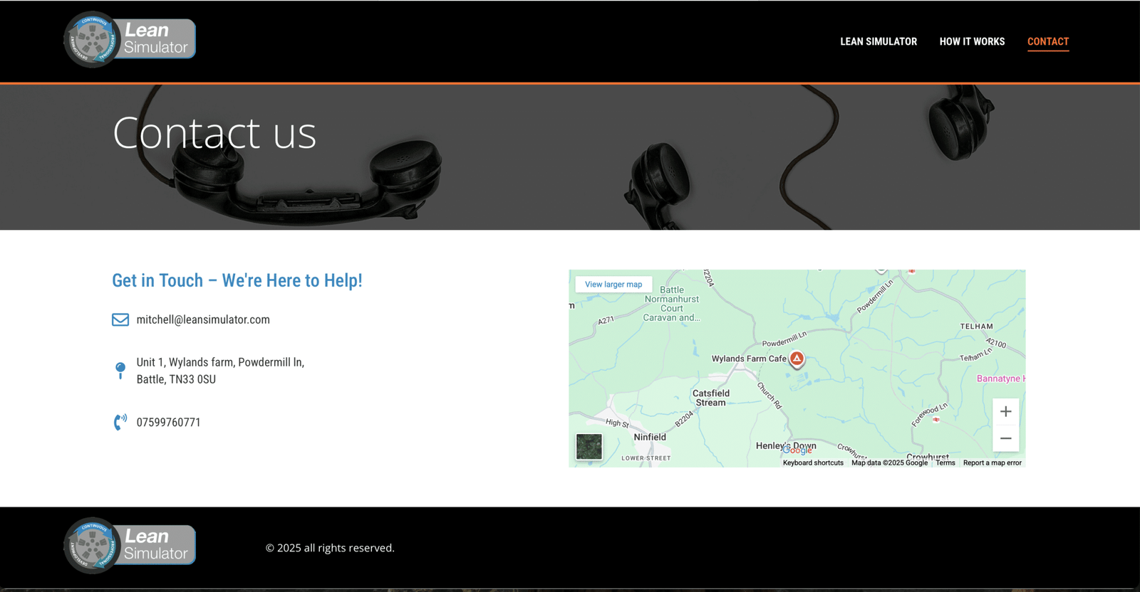 Contact page - Lean Simulator